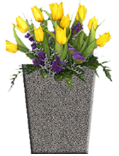 SQ-Tapered-Vases-Layered File-with flowers-Medium Barre